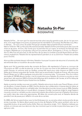 Natasha St-Pier BIOGRAPHIE