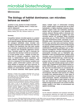 Can Microbes Behave As Weeds?