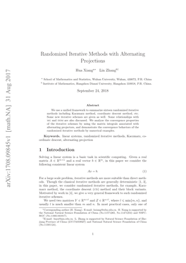 Randomized Iterative Methods with Alternating Projections