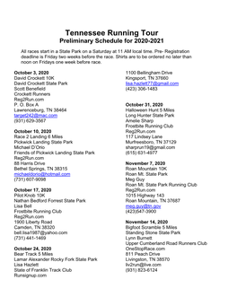 2020-2021 Preliminary Schedule