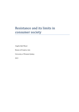 Resistance and Its Limits in Consumer Society