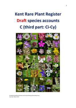 Kent Rare Plant Register Draft Species Accounts C (Third Part: Ci-Cy)