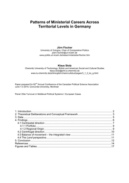 10 05 19 Fischer Stolz Patterns of Ministerial Careers Across