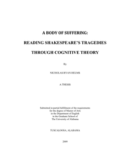 Reading Shakespeare's Tragedies Through Cognitive Theory