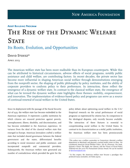 The Rise of the Dynamic Welfare State Its Roots, Evolution, and Opportunities
