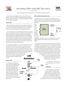 Installing Leds with DCC Decoders by Don Fiehmann