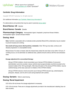 Ceritinib: Drug Information