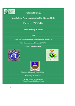 National Survey Zimbabwe Non-Communicable Disease Risk