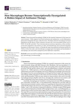 How Macrophages Become Transcriptionally Dysregulated: a Hidden Impact of Antitumor Therapy