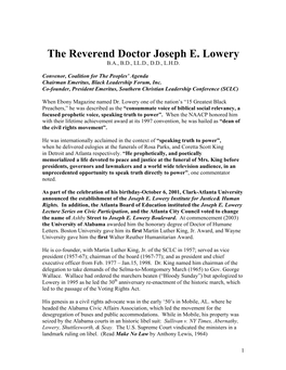 Joseph Lowery Bio Jul08