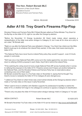 Adler A110: Troy Grant's Firearms Flip-Flop