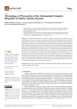 Mineralogy of Phoscorites of the Arbarastakh Complex (Republic of Sakha, Yakutia, Russia)