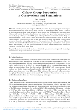 Galaxy Group Properties in Observations and Simulations