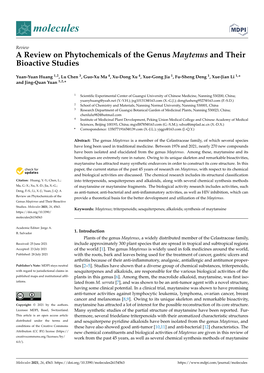 A Review on Phytochemicals of the Genus Maytenus and Their Bioactive Studies