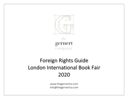 Foreign Rights Guide London International Book Fair 2020