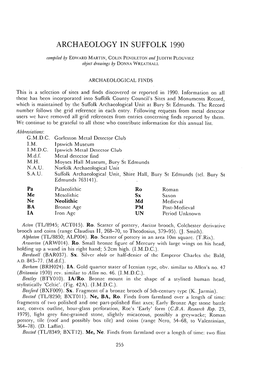 Archaeology in Suffolk 1990 E. A. Martin, C