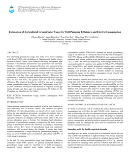 Estimation of Agricultural Groundwater Usage by Well Pumping Efficiency and Electric Consumption