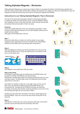 Talking Alphabet Magnets – Romanian