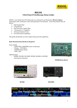 Ultravision II Oscilloscope Demo Guide