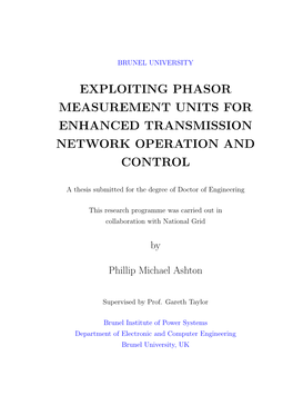 Exploiting Phasor Measurement Units for Enhanced Transmission Network Operation and Control