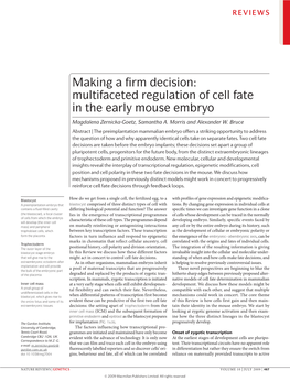 Multifaceted Regulation of Cell Fate in the Early Mouse Embryo