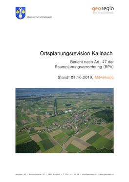 Ortsplanungsrevision Kallnach