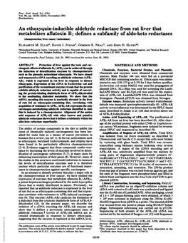 An Ethoxyquin-Inducible Aldehyde Reductase from Rat Liver That