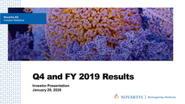 Novartis Q4 and FY 2019 Results | January 29, 2020 | Novartis Investor Presentation Participants