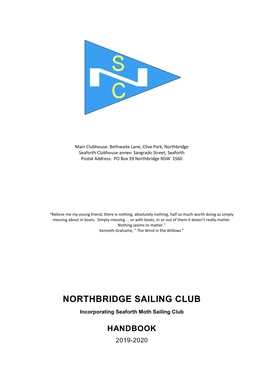 NORTHBRIDGE SAILING CLUB Incorporating Seaforth Moth Sailing Club