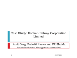 Case Study: Konkan Railway Corporation Limited