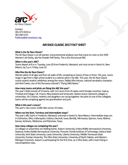 Air Race Classic 2017 Fact Sheet