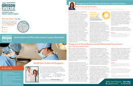 World Class Endocrine Surgeons Gastrointestinal & Minimally Invasive Surgery Newsletter