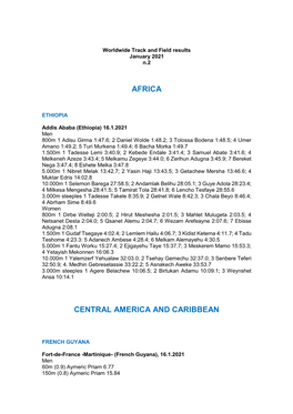 Africa Central America and Caribbean