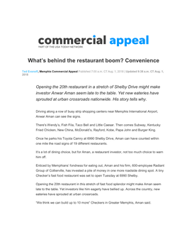 What's Behind the Restaurant Boom? Convenience