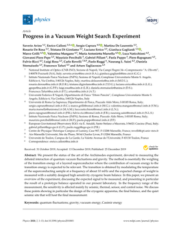 Progress in a Vacuum Weight Search Experiment