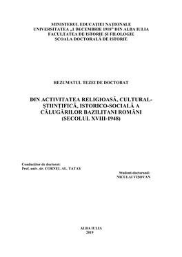 Rezumat Tezã De Dr Viºovan N Fãrã Bibliografie