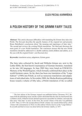 A Polish History of the Grimm Fairy Tales