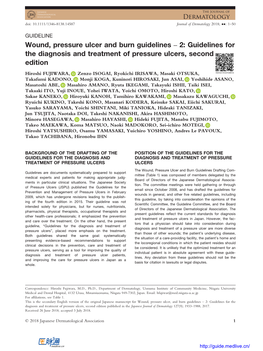 Wound, Pressure Ulcer and Burn Guidelines