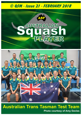 Australian Trans Tasman Test Team Photo Courtesy of Amy Davies ASP Squashmedia .Com.Au