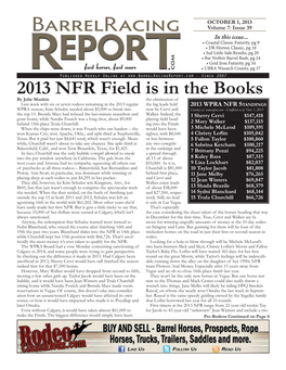 2013 Nfr Field Is in the Books