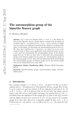 The Automorphism Group of the Bipartite Kneser Graph 3