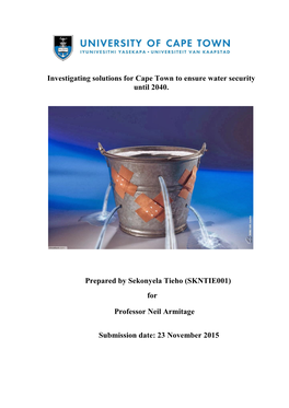 Investigating Solutions for Cape Town to Ensure Water Security Until 2040