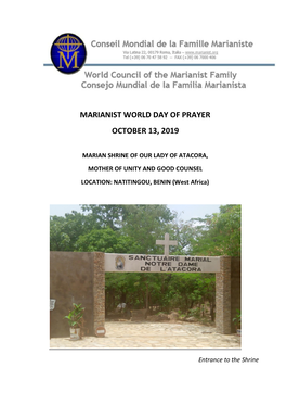 Marianist World Day of Prayer October 13, 2019