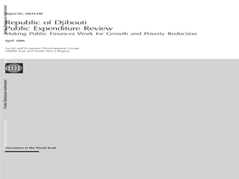 Republic of Djibouti Public Expenditure Review Expenditure Public Djibouti of Republic Report No.34624-DJI Report No