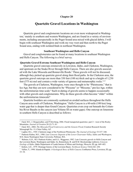 Chapter 20. Quartzite Gravel Locations in Washington