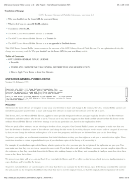 GNU Lesser General Public License V2.1 - GNU Project - Free Software Foundation (FSF) 04.11.09 14:35