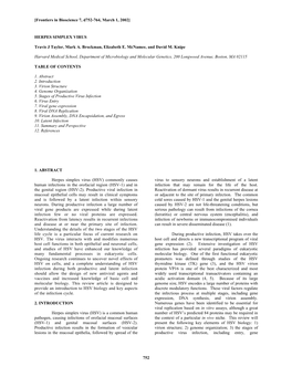 752 HERPES SIMPLEX VIRUS Travis J Taylor, Mark A. Brockman