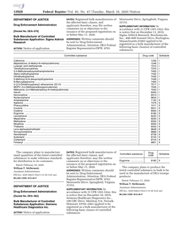 Federal Register/Vol. 85, No. 47/Tuesday, March 10, 2020/Notices