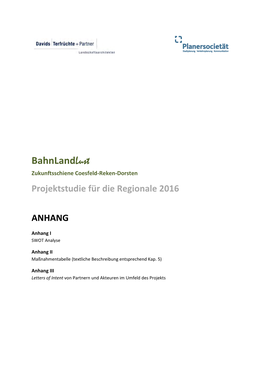 Bahnlandlustlustlust Zukunftsschiene Coesfeld-Reken-Dorsten Projektstudie Für Die Regionale 2016