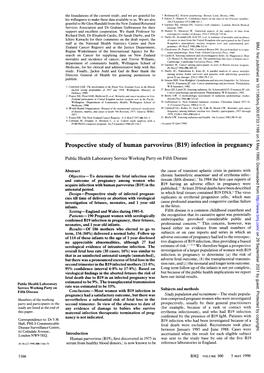 (B19) Infection in Pregnancy